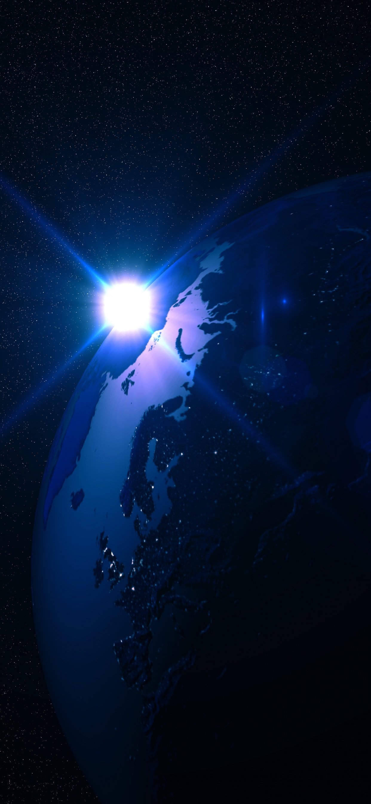 Bola Azul y Blanca Con Luz. Wallpaper in 1242x2688 Resolution