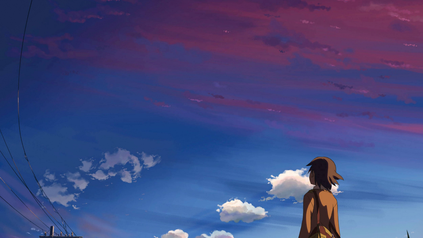 Wallpaper Shinohara Akari, Toono Takaki, Sumida Kanae, Anime, Cloud