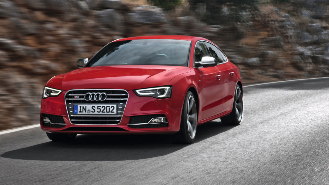 Red Audi a 4 on Road During Daytime. Wallpaper in 1280x720 Resolution