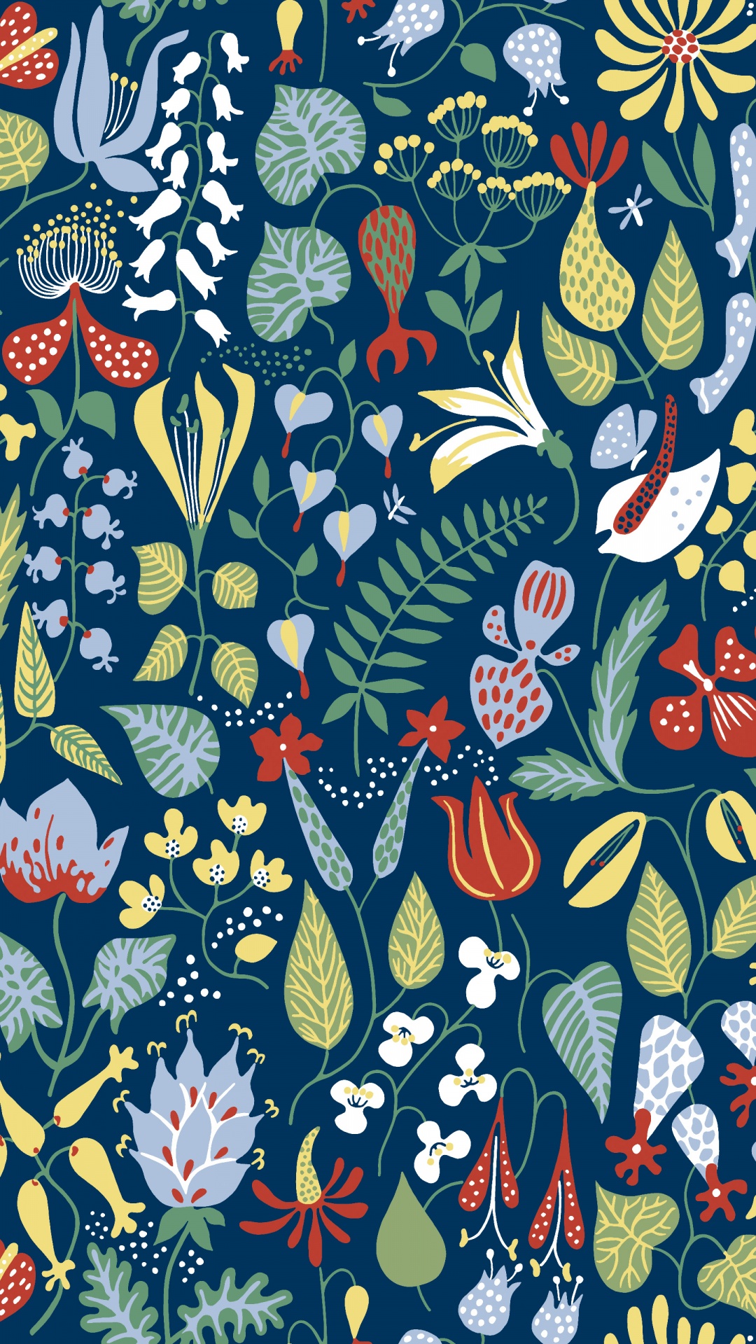 Textile Floral Bleu Blanc et Orange. Wallpaper in 1080x1920 Resolution