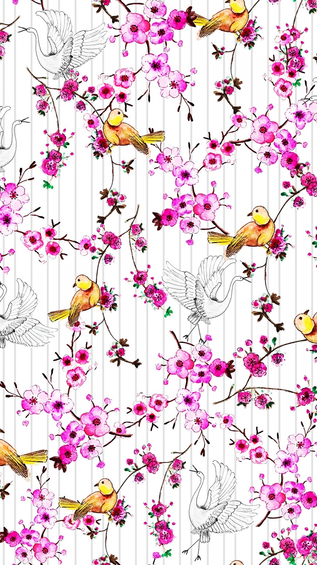 Diseño Floral, Patrón, Diseño, Rosa, Fila. Wallpaper in 1080x1920 Resolution