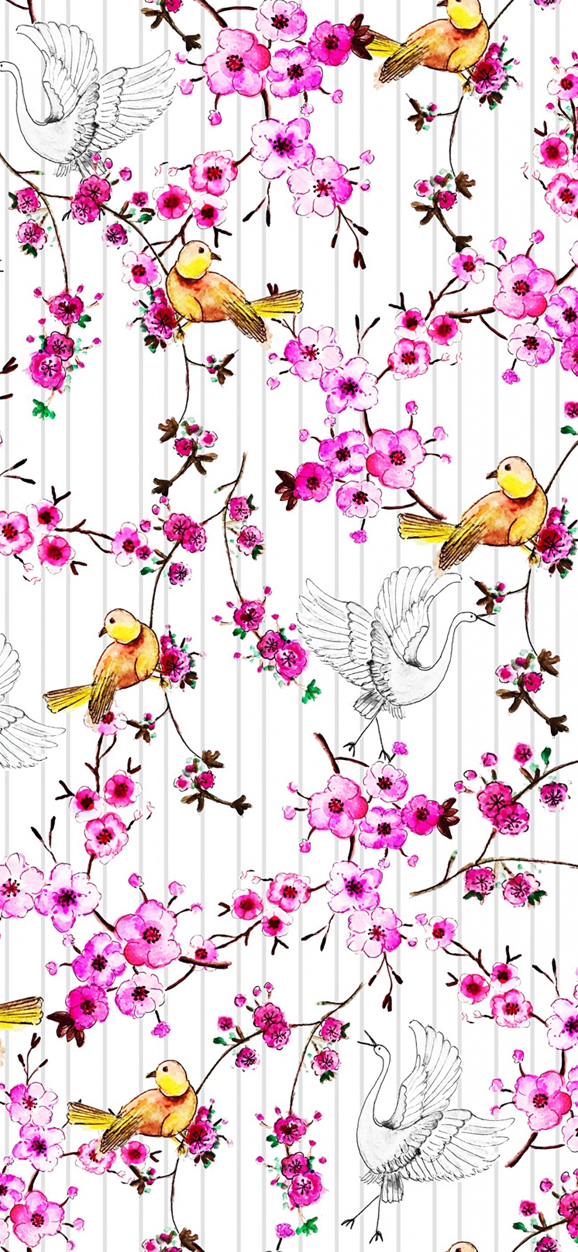 Blumenmuster, Muster, Design, Pink, Wildflower. Wallpaper in 1125x2436 Resolution