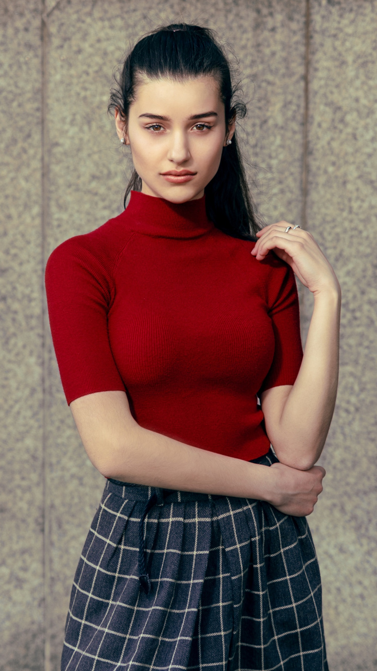 Clothing, Plaid, Shoulder, Tartan, Red. Wallpaper in 750x1334 Resolution