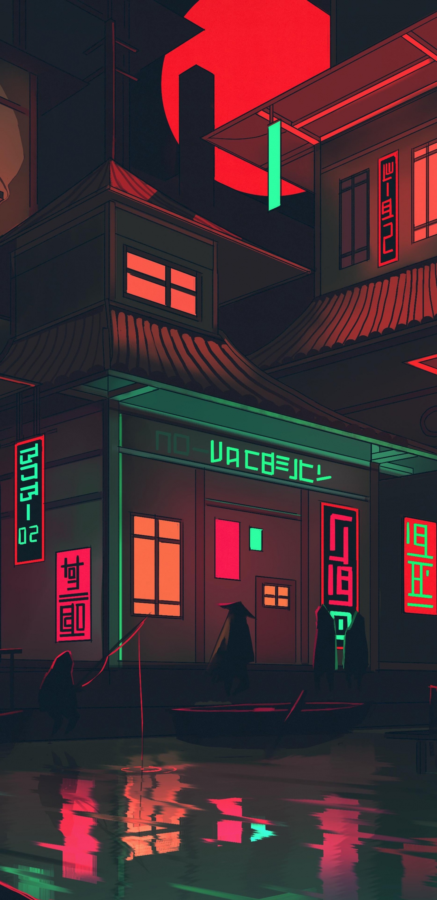 艺术, 窗口, 红色的, 品红色, 正面 壁纸 1440x2960 允许