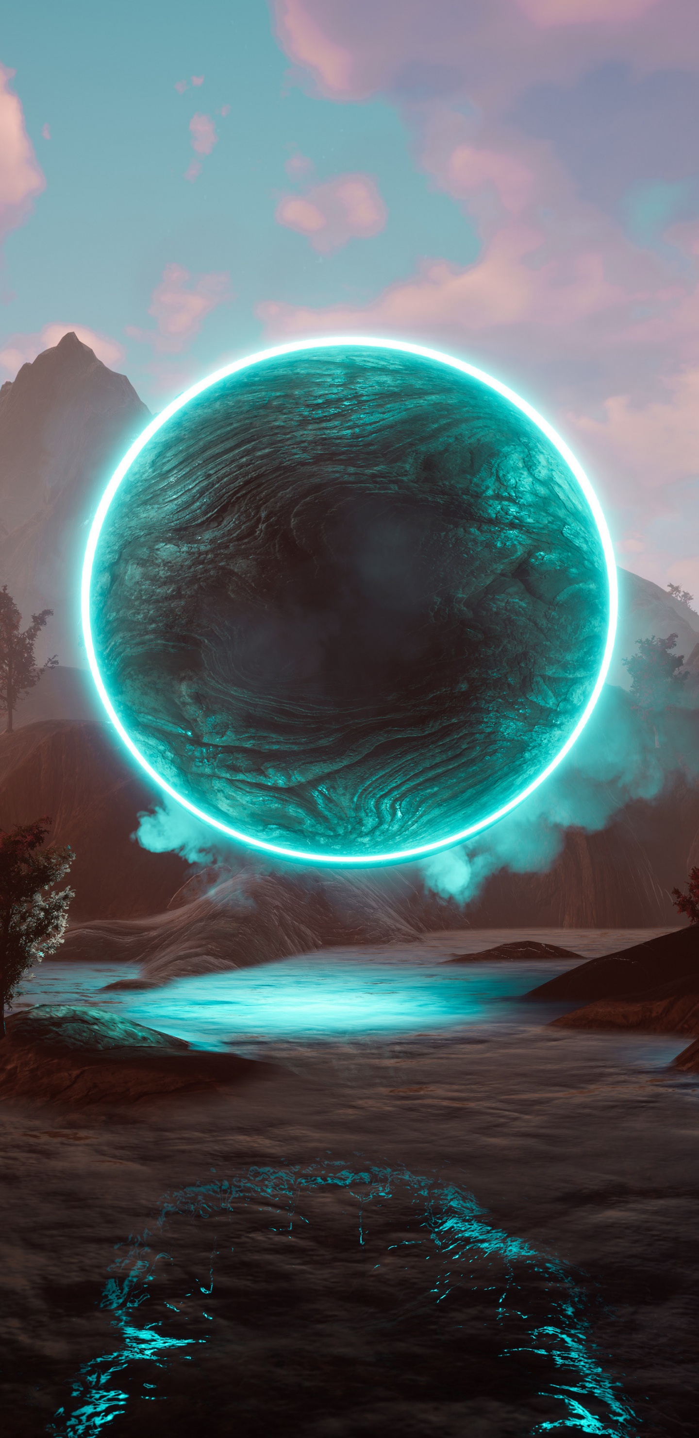 Ambiente, Picsart, Cuerpo de Agua, Paisaje Natural, Objeto Astronómico. Wallpaper in 1440x2960 Resolution