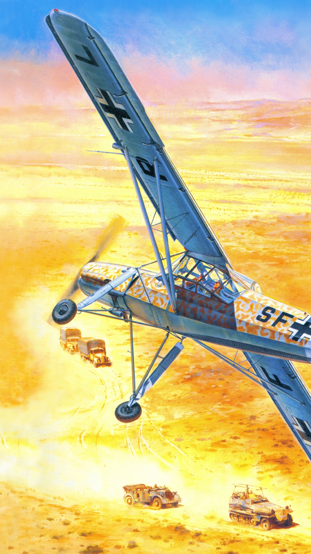 Blaues Und Weißes Flugzeug, Das in Den Himmel Fliegt. Wallpaper in 1080x1920 Resolution