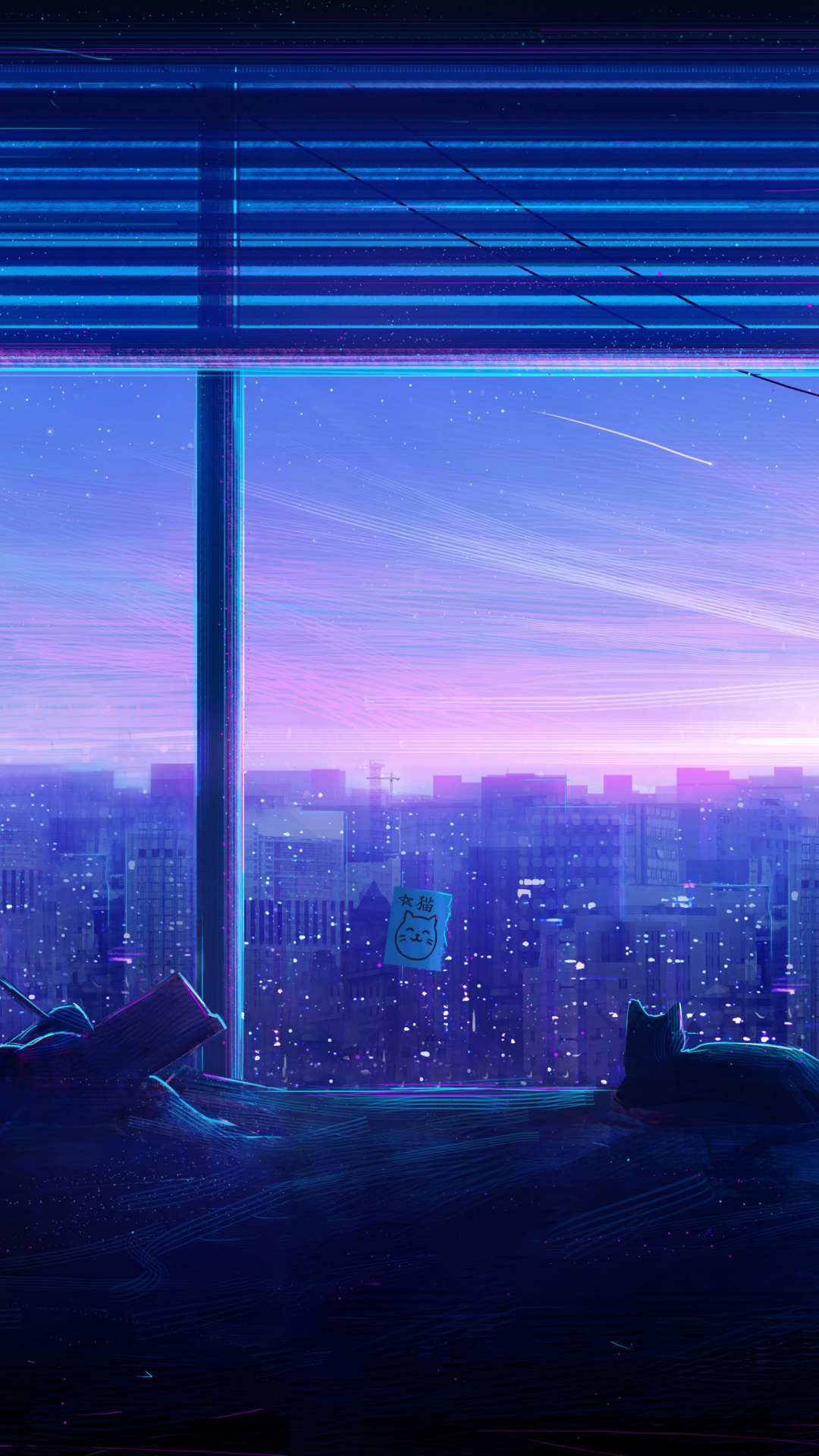 Alone Anime, Art, Anime, Window, Blue. Wallpaper in 1080x1920 Resolution