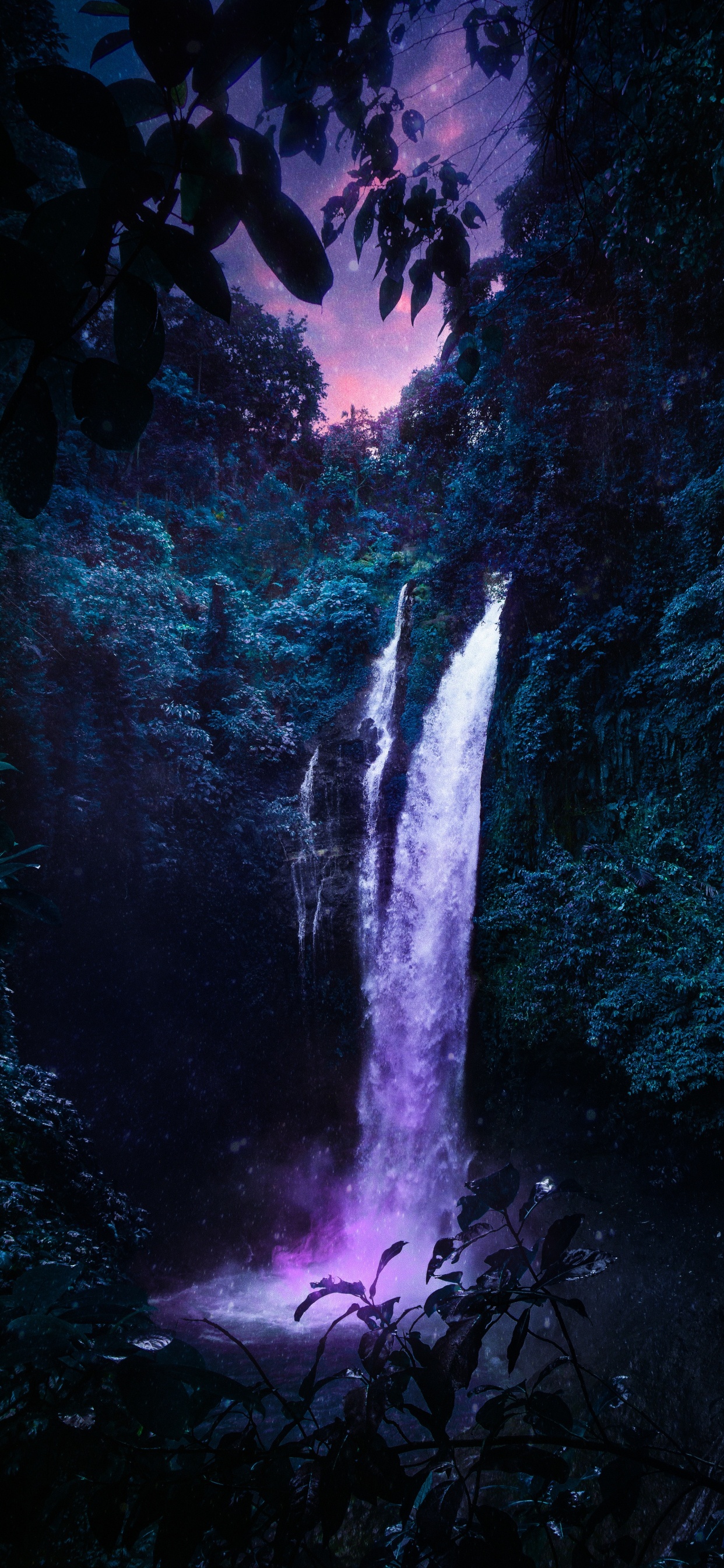 Waterfall, Water, Natural Landscape, Branch, Vegetation. Wallpaper in 1242x2688 Resolution