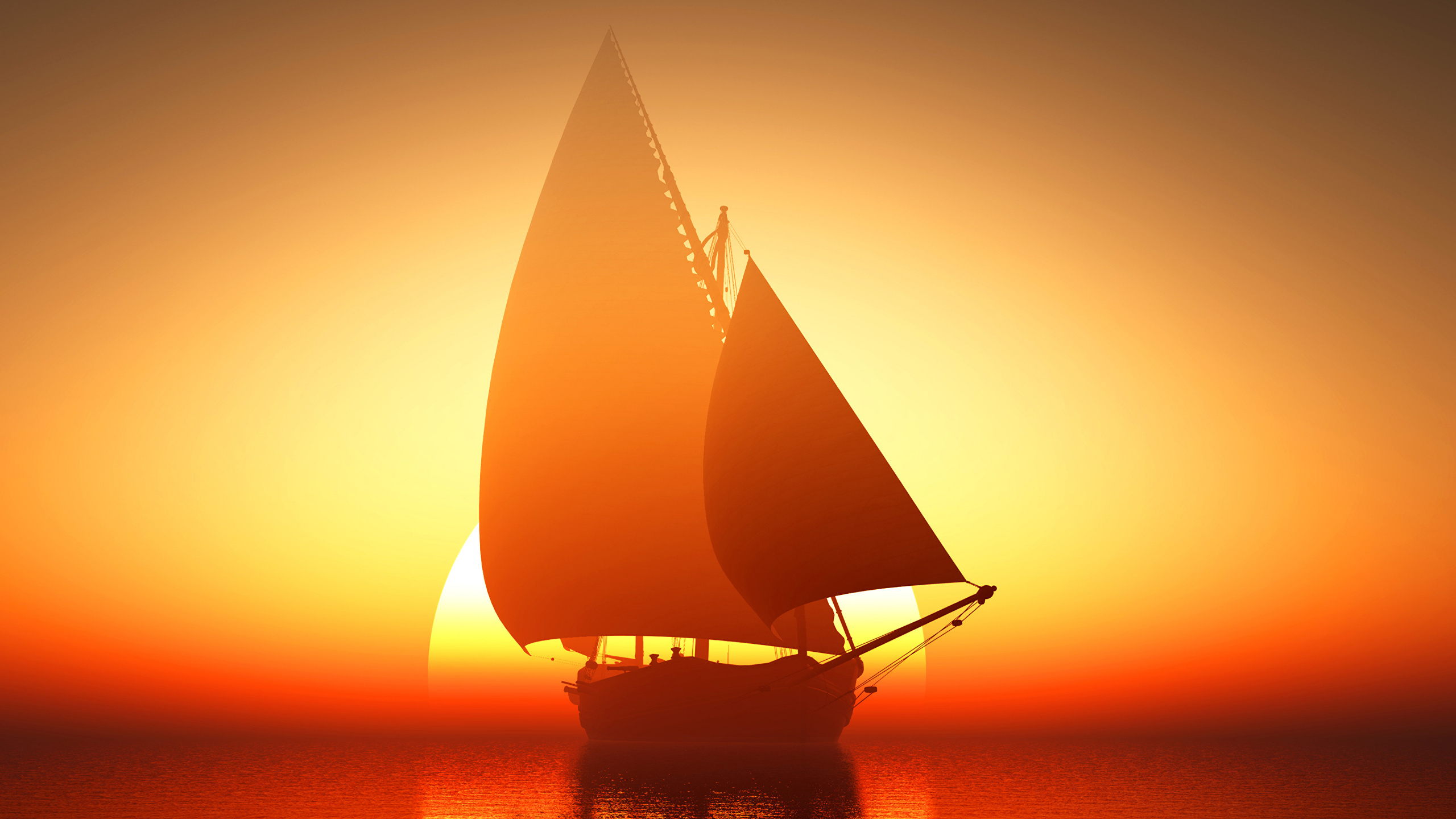 Sail, Boat, Dhow, Sailing, Sailboat. Wallpaper in 2560x1440 Resolution