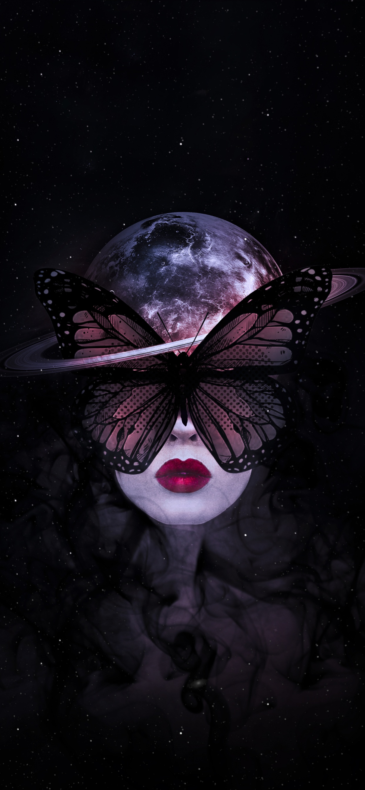 Mariposa Chica Oscura, Arte, Objeto Astronómico, Espacio, Ciencia. Wallpaper in 1242x2688 Resolution