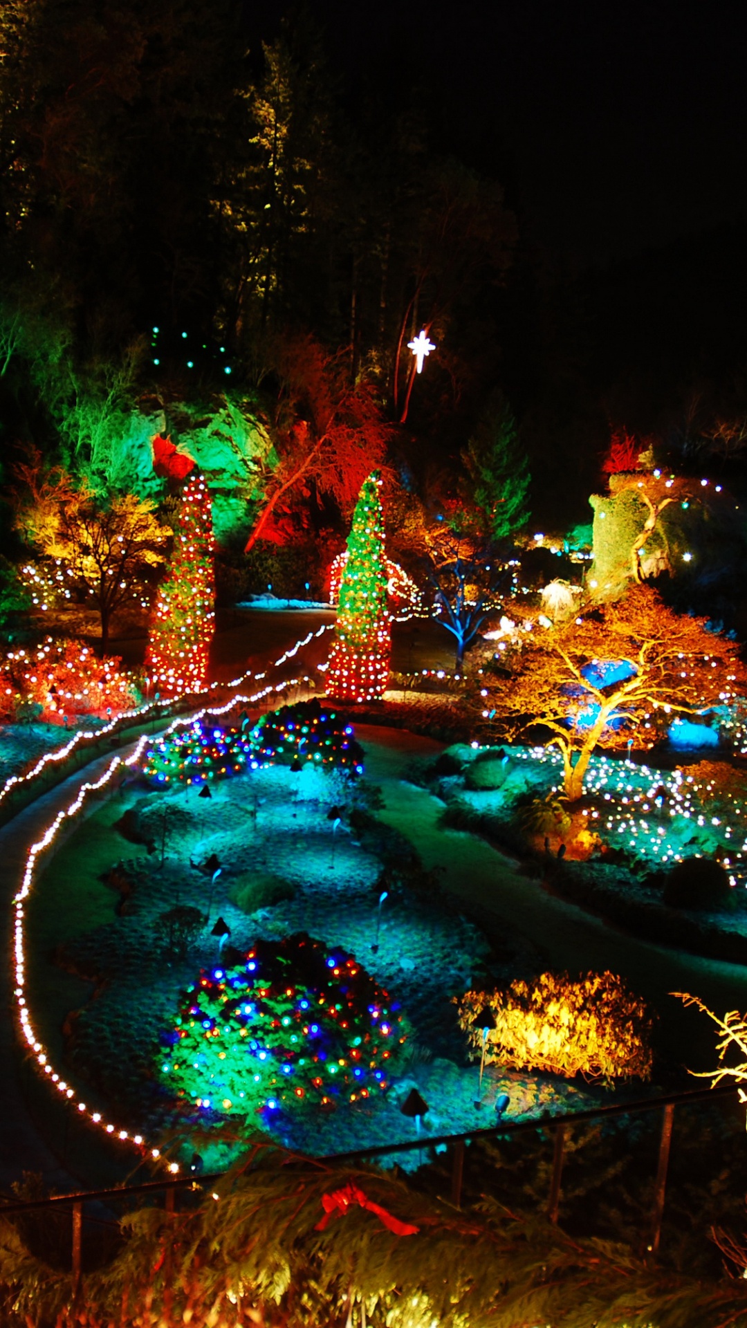 Canada Nature Night, The Butchart Gardens, Nature, Night, Water. Wallpaper in 1080x1920 Resolution