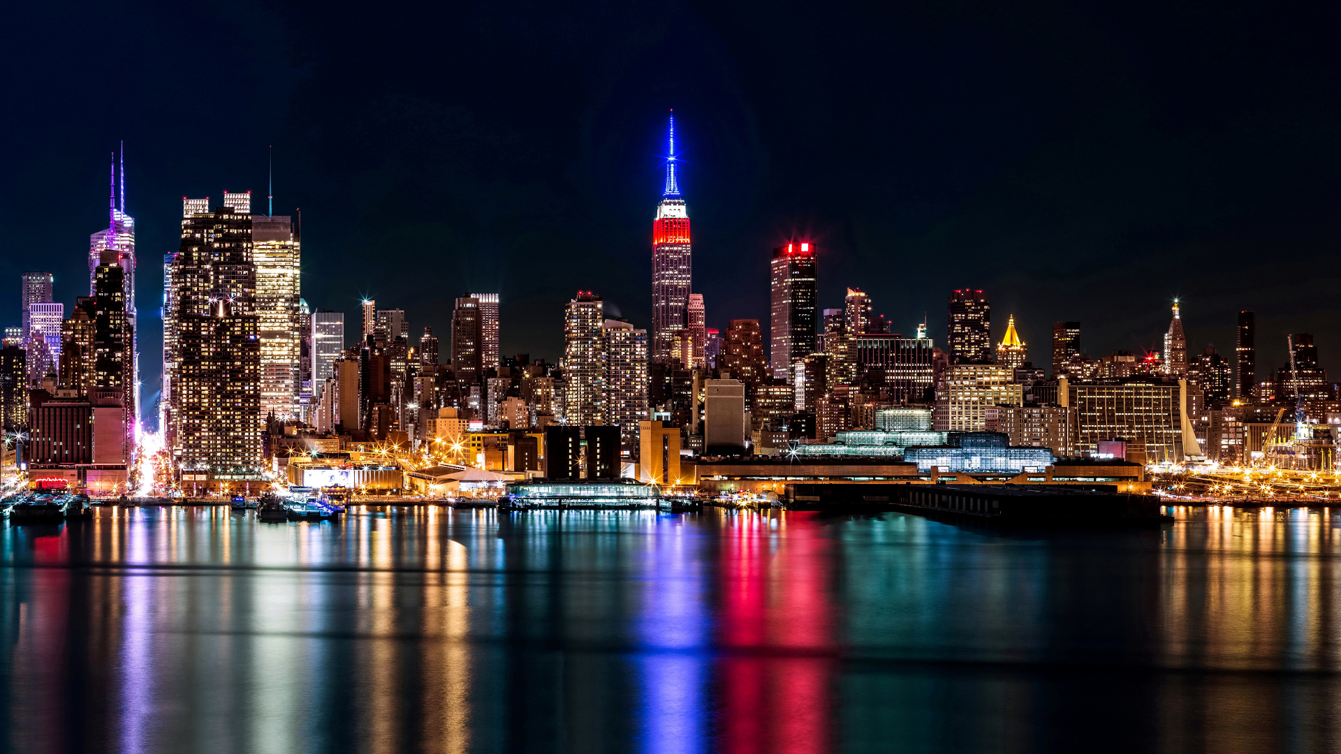 City Skyline During Night Time. Wallpaper in 1920x1080 Resolution