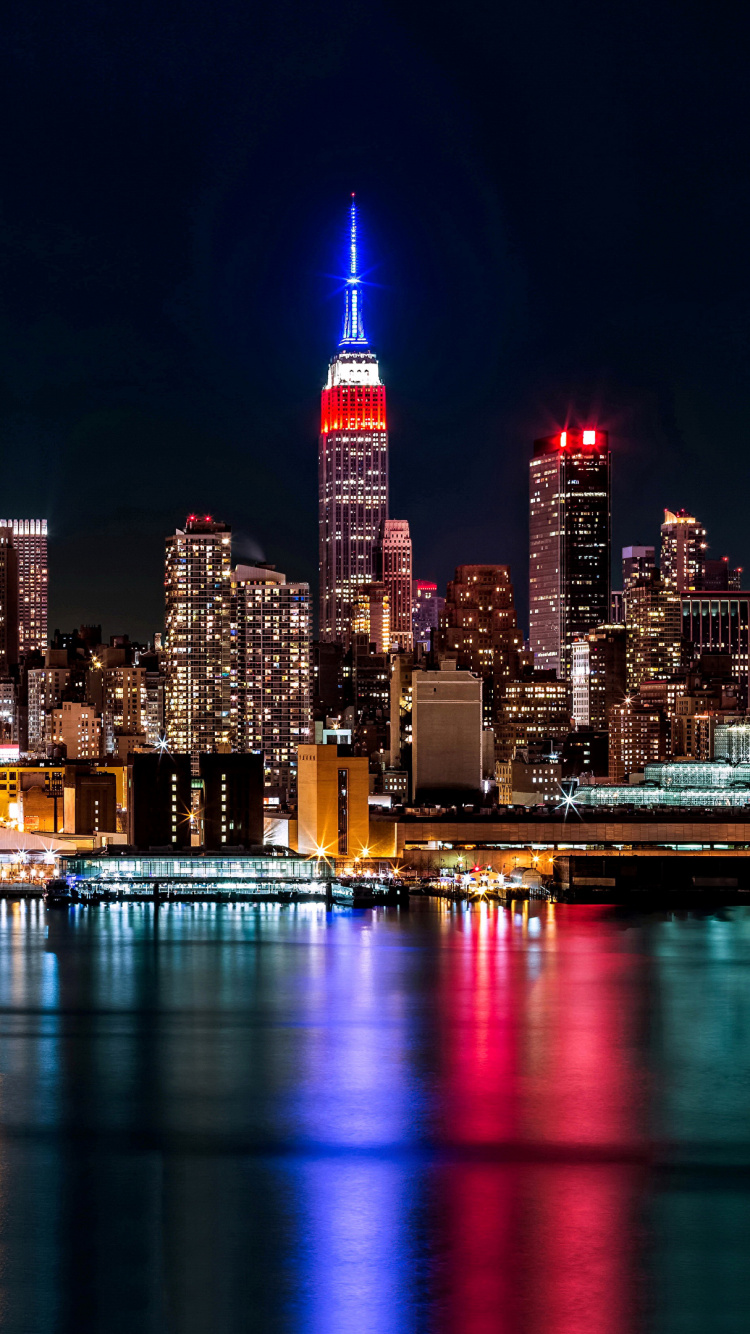 City Skyline During Night Time. Wallpaper in 750x1334 Resolution