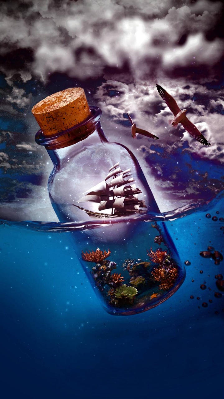 Teléfono, Botella, Cristalería, Azure, Líquido. Wallpaper in 720x1280 Resolution