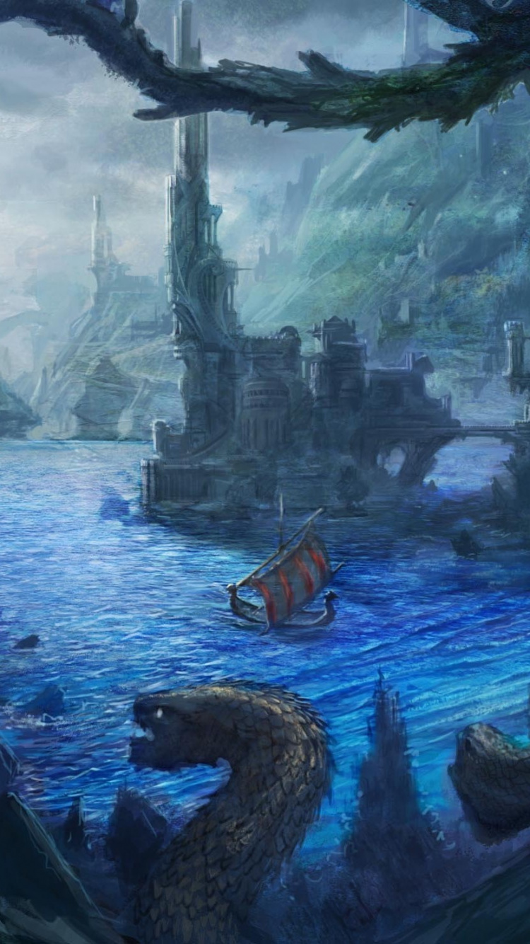 Tronco de Árbol Marrón y Verde en el Cuerpo de Pintura al Agua. Wallpaper in 750x1334 Resolution