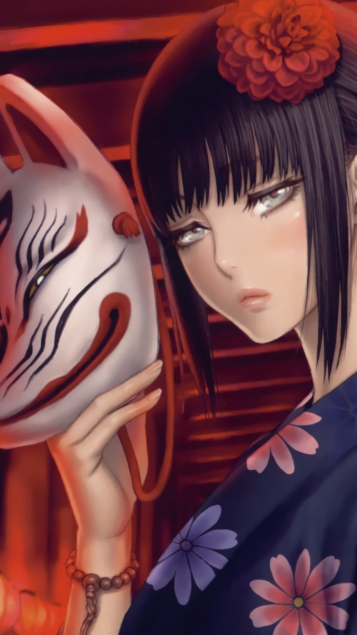 Personnage D'anime Femme Aux Cheveux Rouges. Wallpaper in 720x1280 Resolution