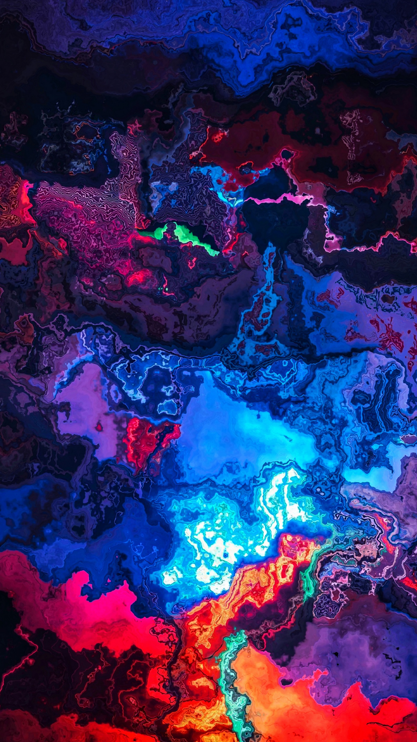 Art, Painting, Colored, Azure, Electric Blue. Wallpaper in 1440x2560 Resolution