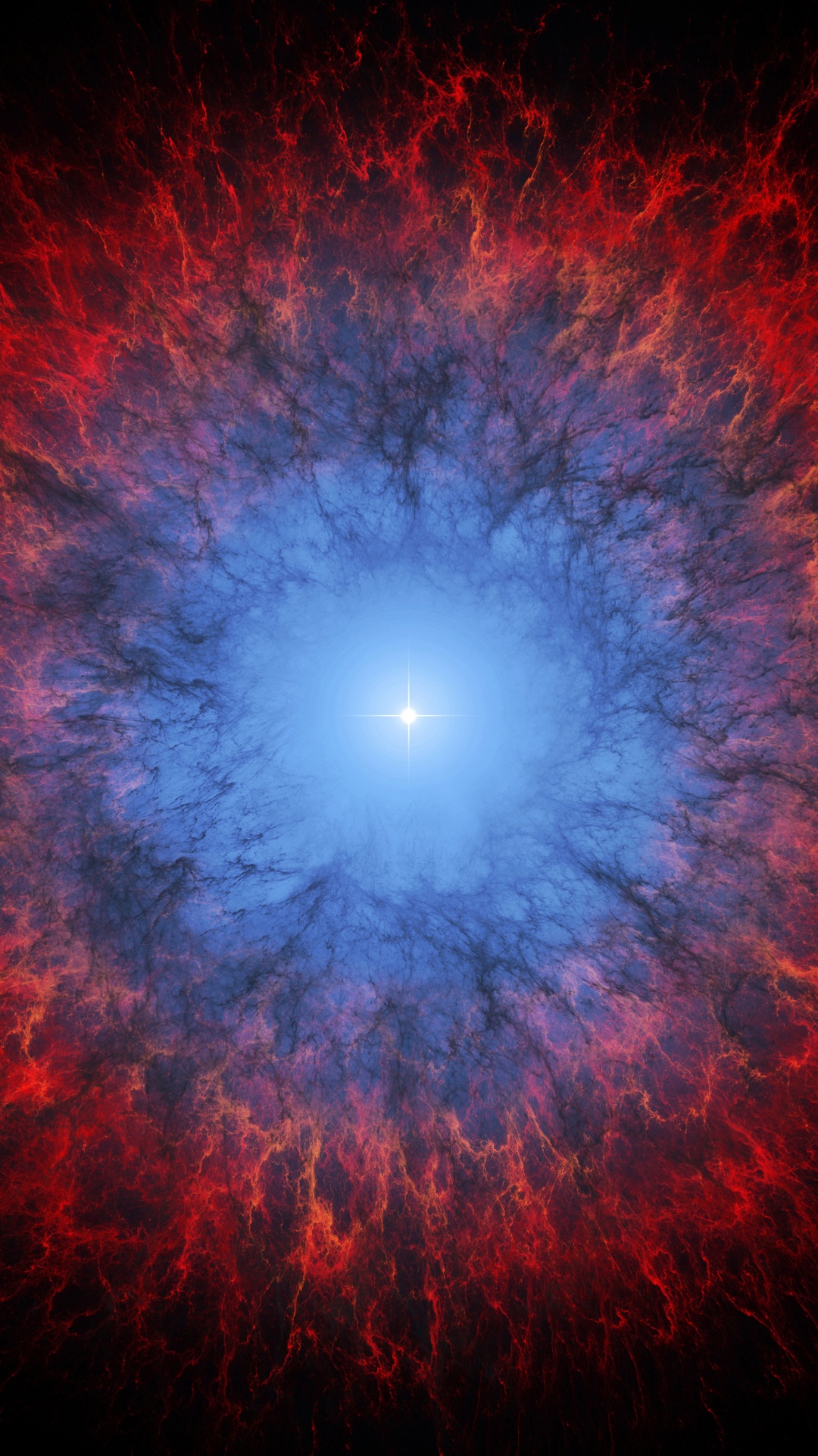 超新星, 明星, 红色的, 光, 分形技术 壁纸 1080x1920 允许