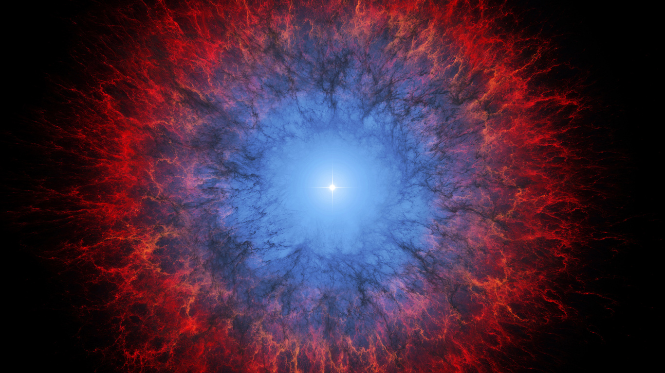 超新星, 明星, 红色的, 光, 分形技术 壁纸 1366x768 允许