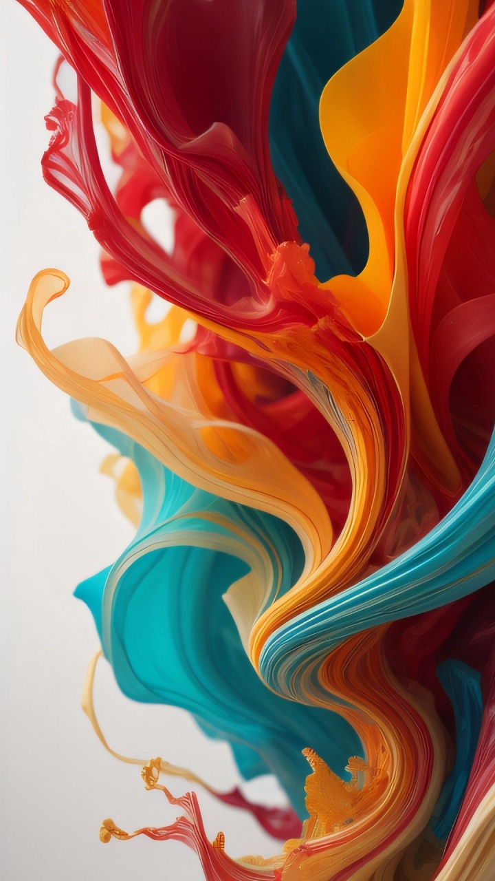 Art, Acrylic Paint, Orange, Paint, Line. Wallpaper in 720x1280 Resolution