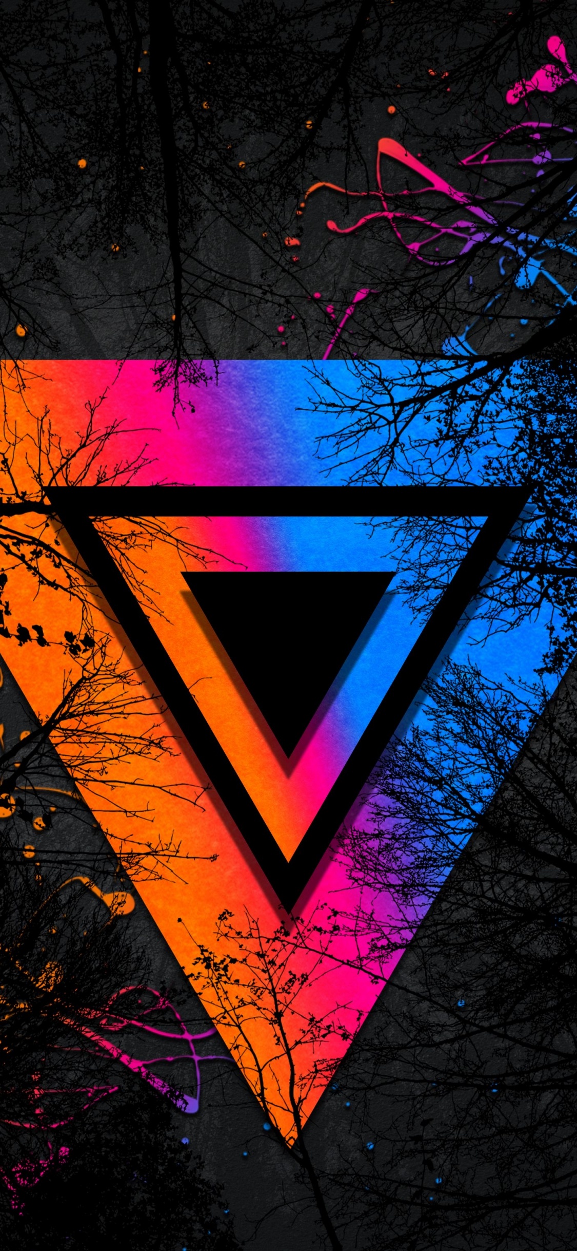 Triangle, Arts Visuels, Graphisme, la Pureté de la Couleur, Purple. Wallpaper in 1125x2436 Resolution