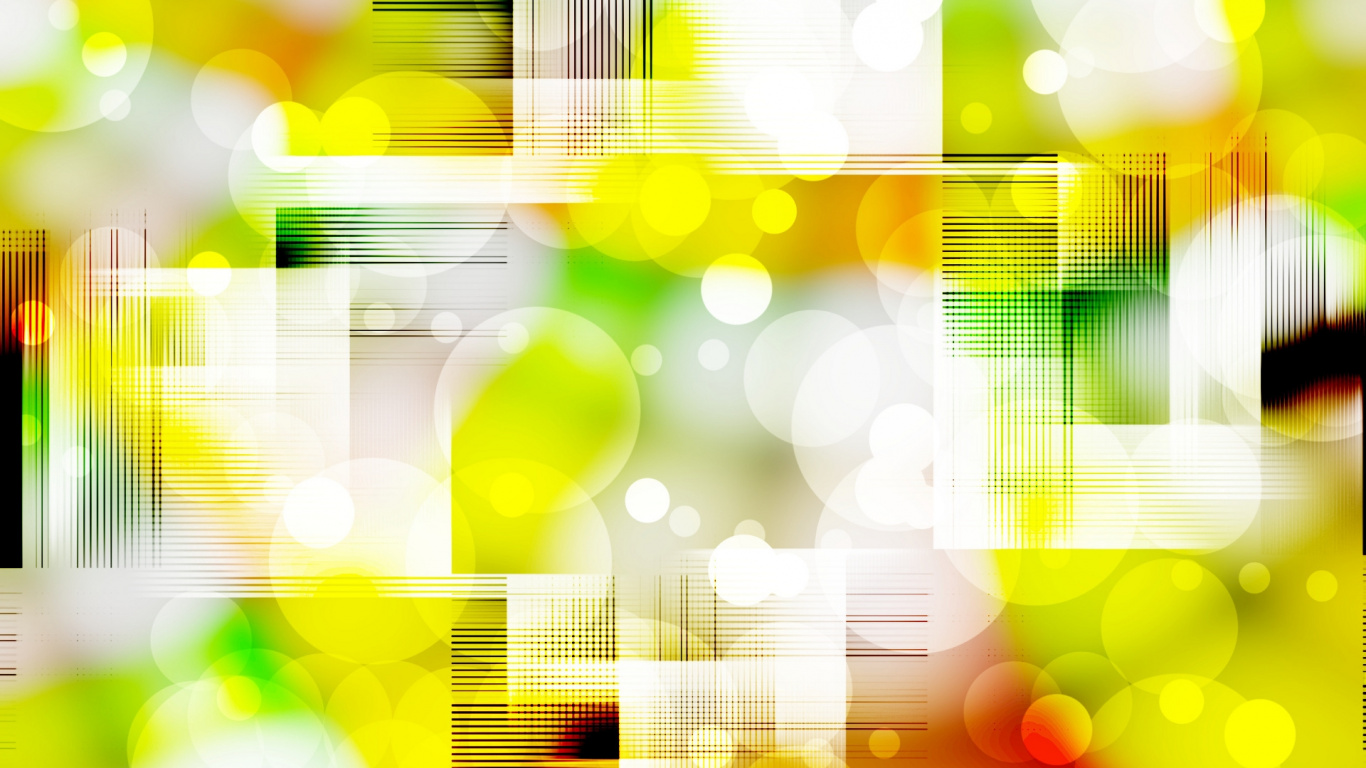 Green and White Bokeh Lights. Wallpaper in 1366x768 Resolution