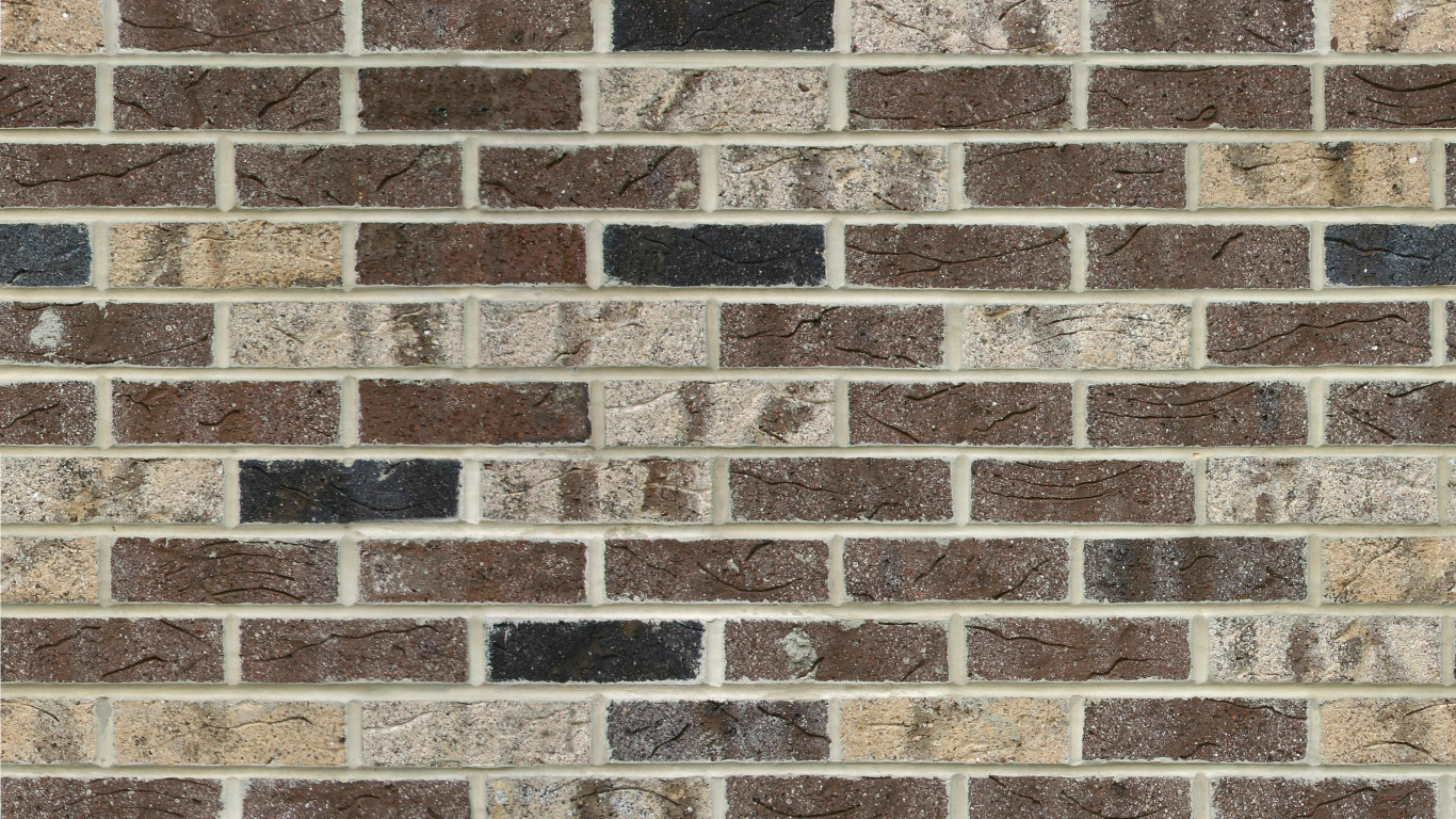 Mur de Briques Brunes et Noires. Wallpaper in 1366x768 Resolution
