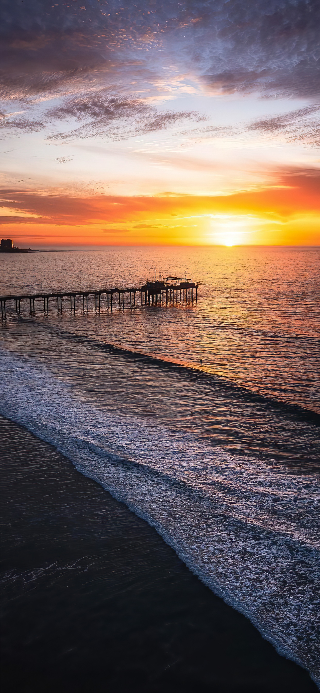 Afterglow, Water, Cloud, Atmosphere, Sunlight. Wallpaper in 1242x2688 Resolution