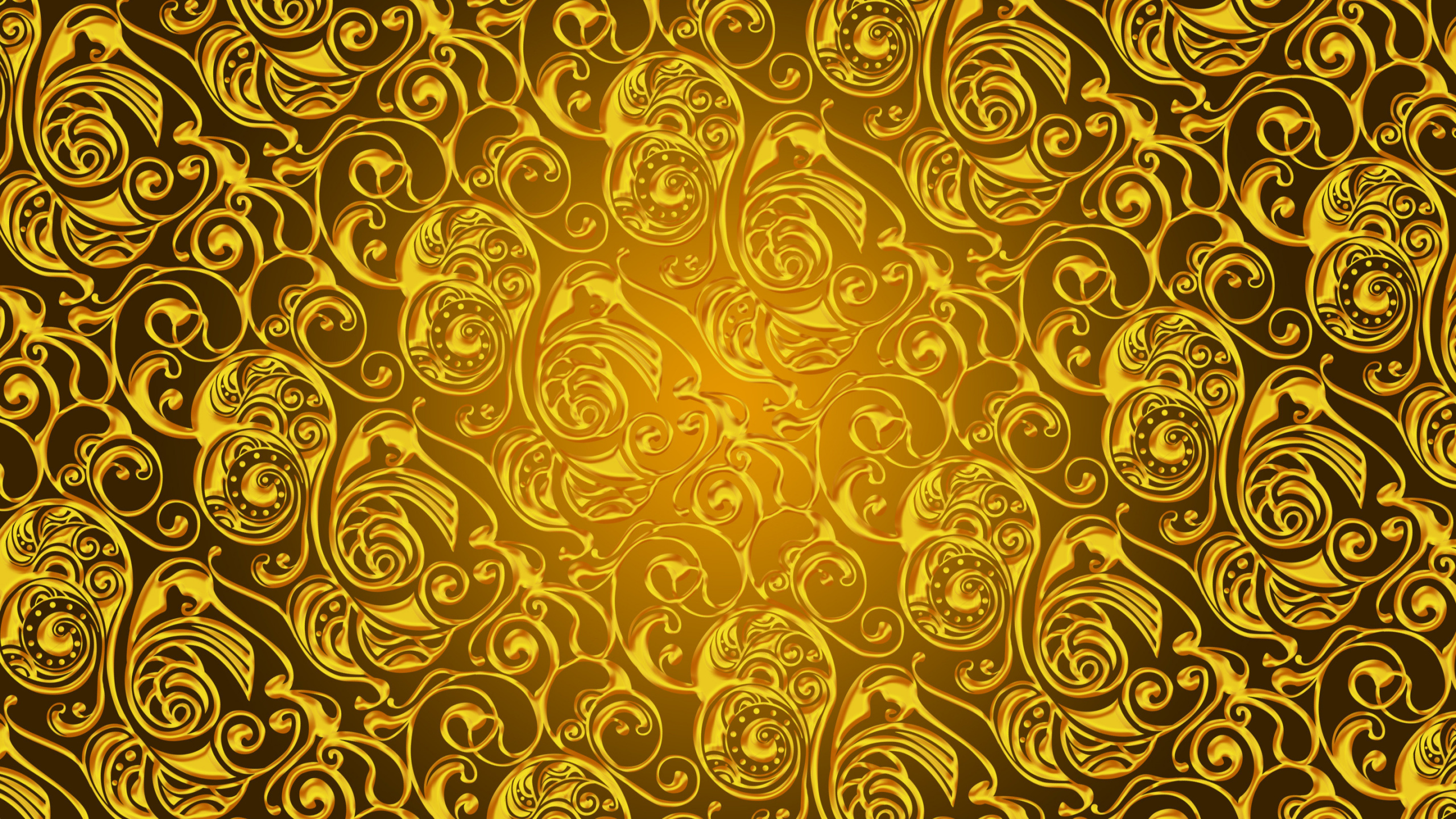 Schwarz-weißes Florales Textil. Wallpaper in 2560x1440 Resolution