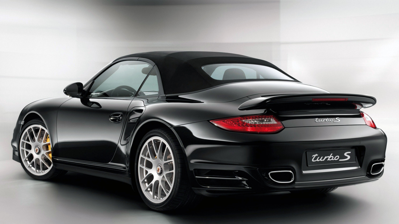 Black Porsche 911 Parked in a Room. Wallpaper in 1366x768 Resolution