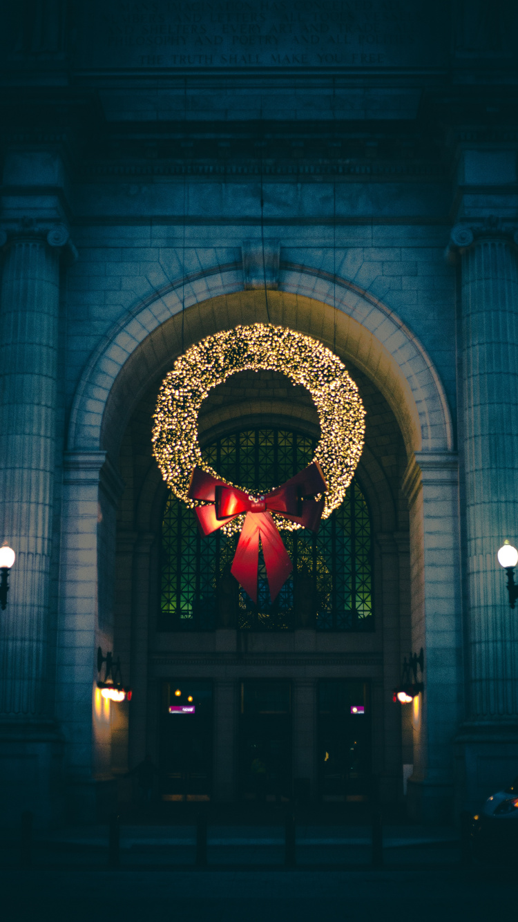 Christmas Day, Holiday, Light, Lighting, Architecture. Wallpaper in 750x1334 Resolution