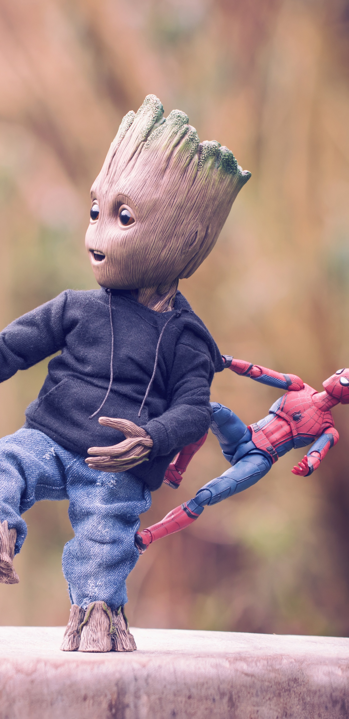 Boy in Blue Jacket Figurine. Wallpaper in 1440x2960 Resolution