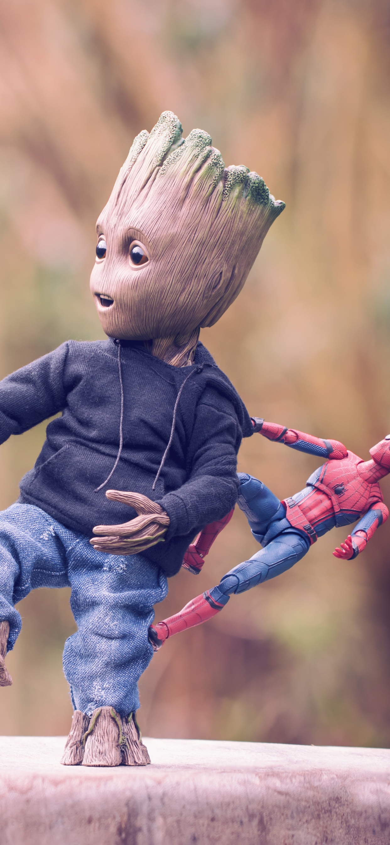 Groot, Spider-man, 超级英雄, 粉红色, 联合 壁纸 1242x2688 允许