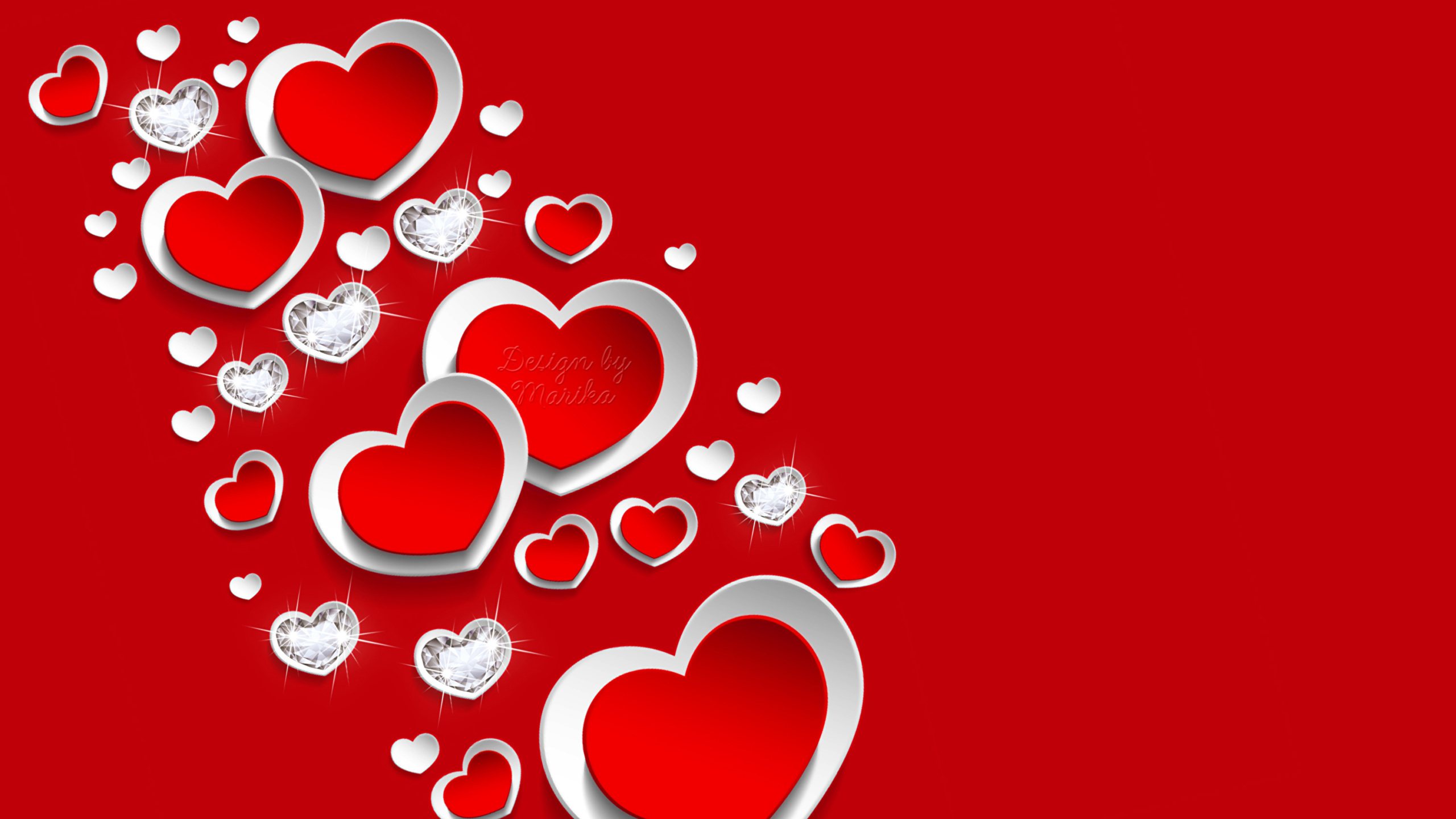 Coraz, el Día de San Valentín, Rojo, Texto, Amor. Wallpaper in 2560x1440 Resolution