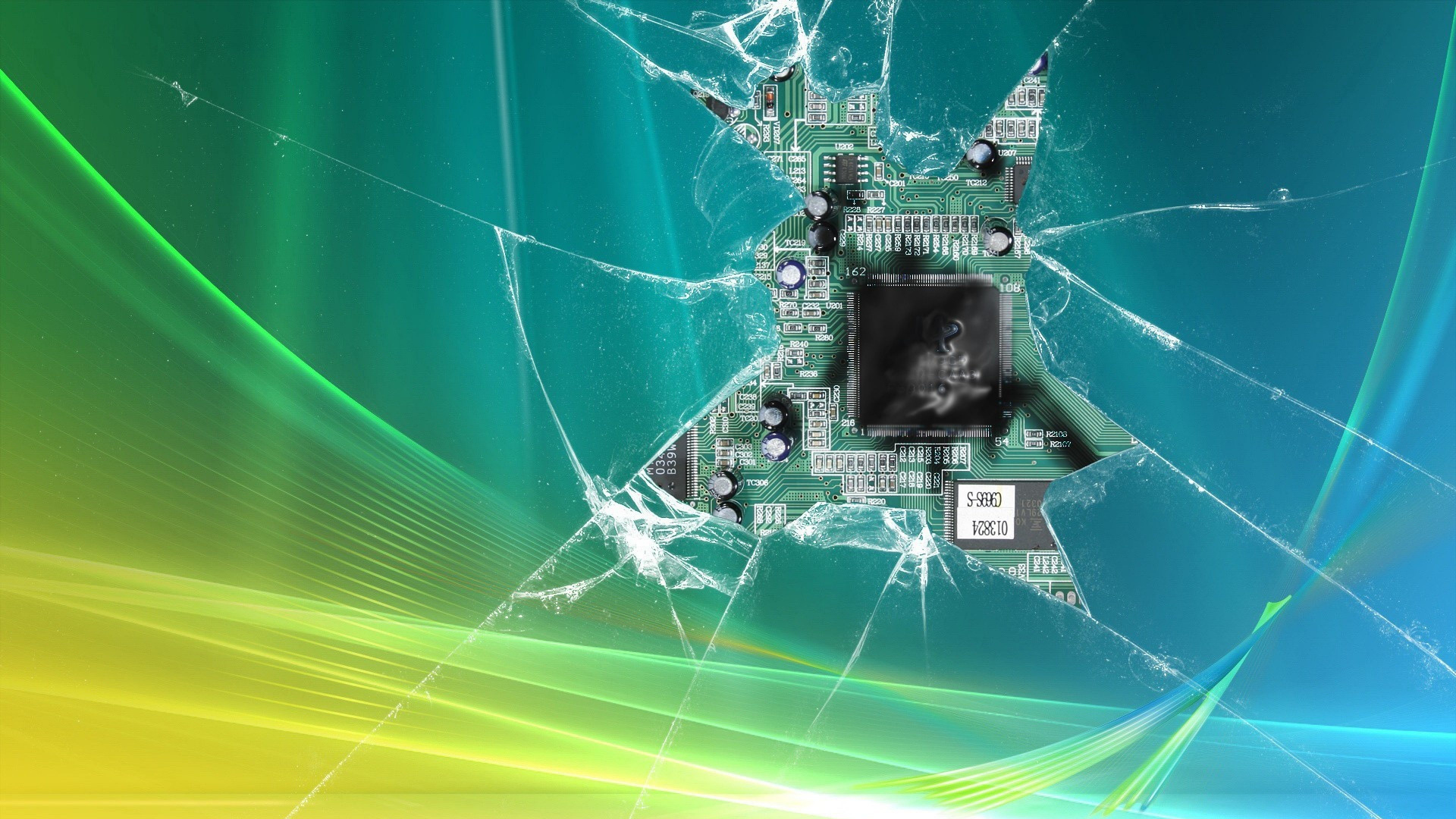 Green and Yellow Abstract Painting. Wallpaper in 1920x1080 Resolution