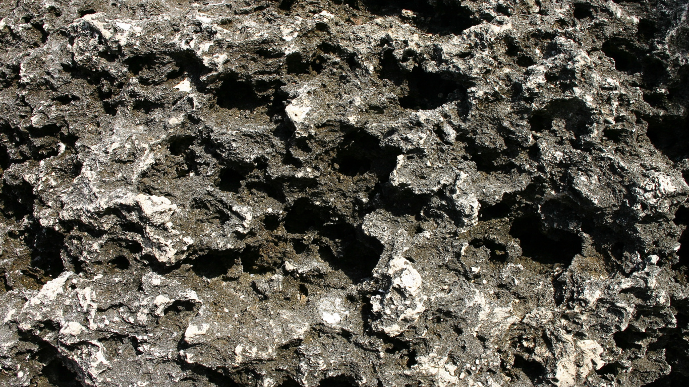 Schwarz-weißes Steinfragment. Wallpaper in 1366x768 Resolution