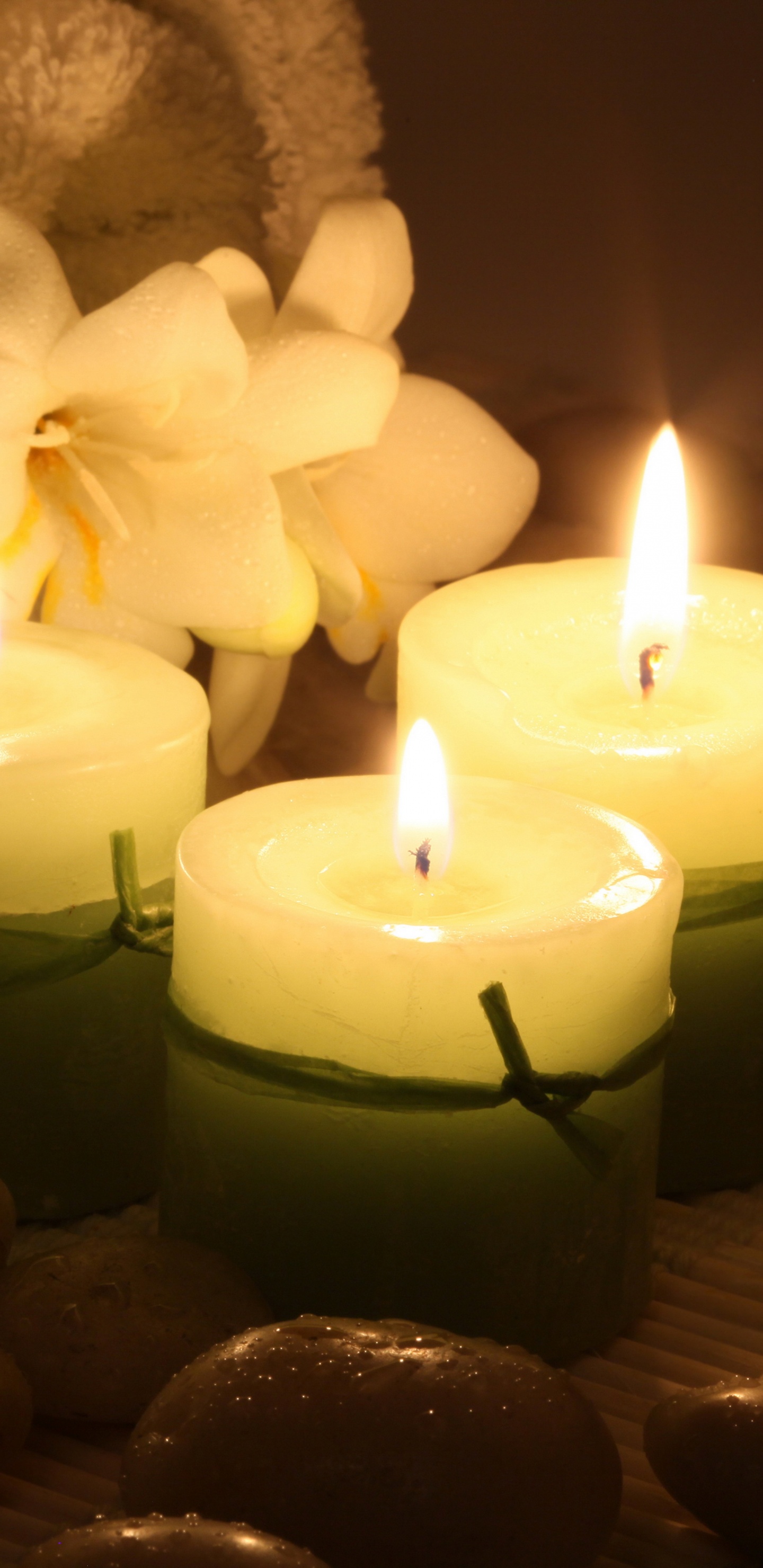 Towel, Candle, Lighting, Light, Flame. Wallpaper in 1440x2960 Resolution