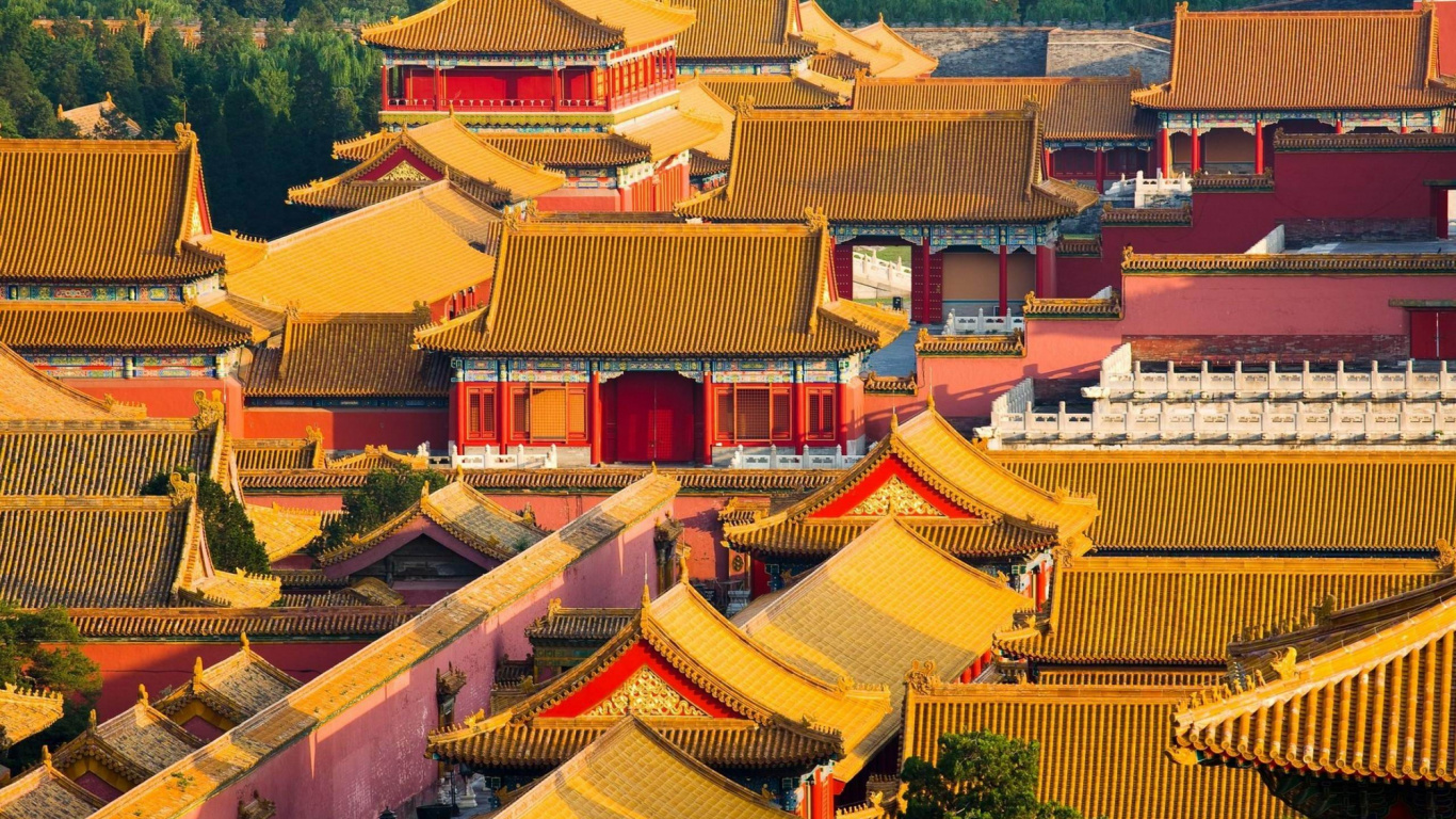 紫禁城, 建筑, 中国建筑, 寺庙, 桂林 壁纸 1366x768 允许