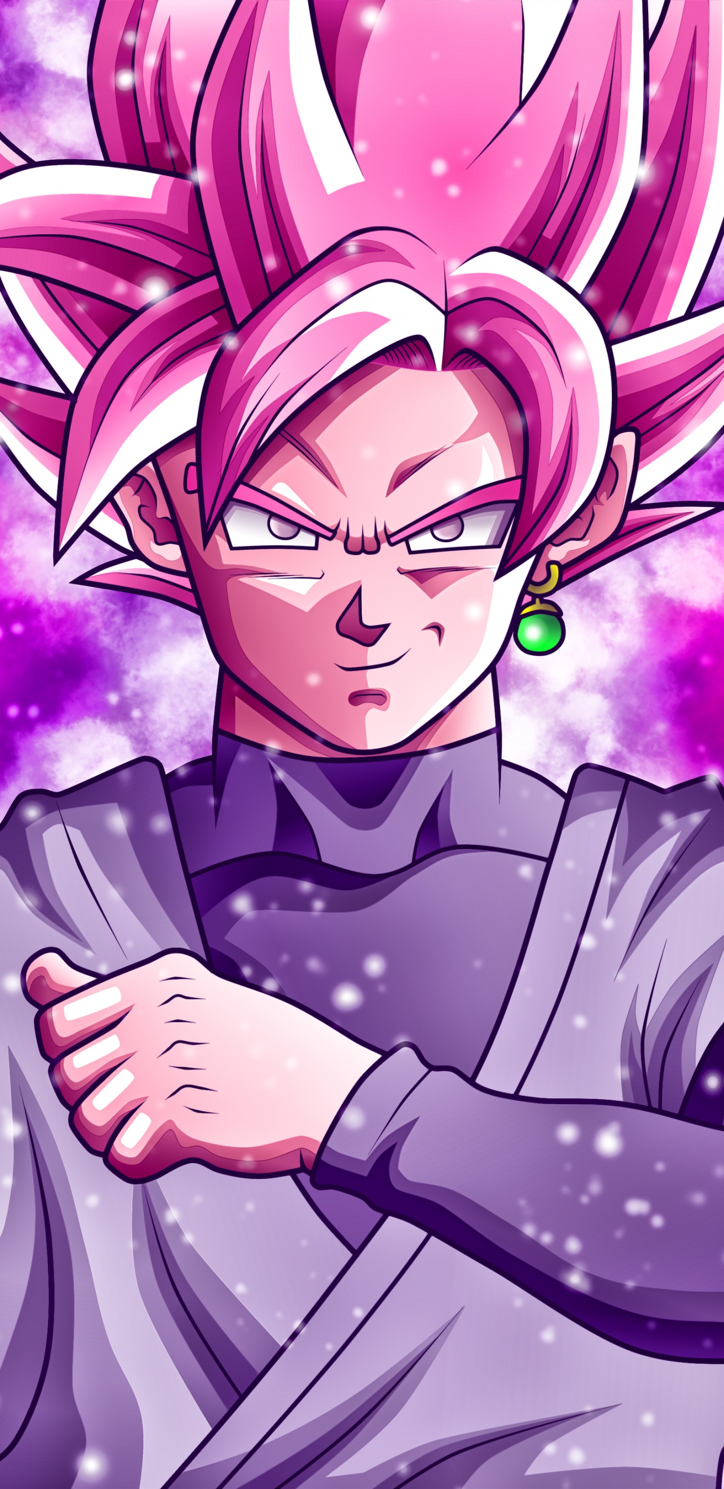 Purple Haired Male Anime Character. Wallpaper in 1440x2960 Resolution