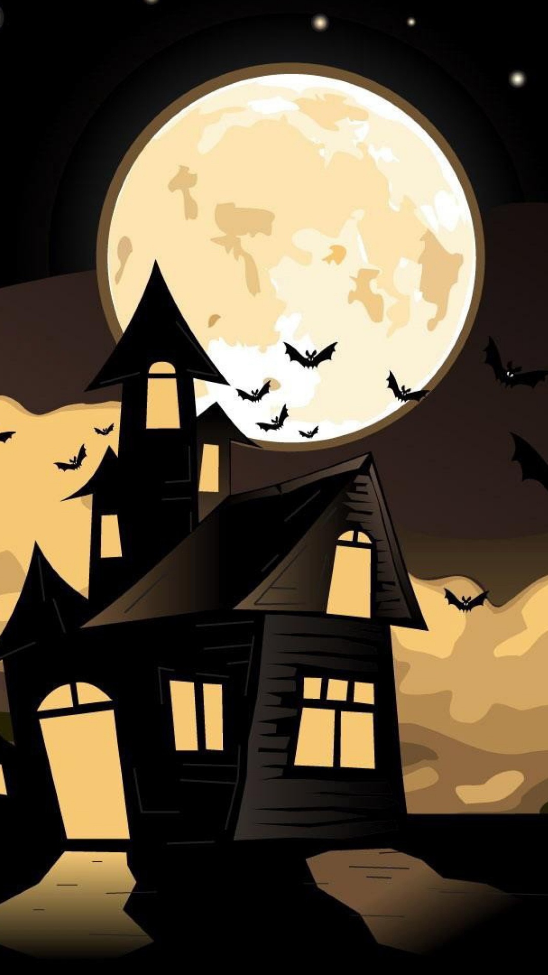 Cartoon, Illustration, Moon, Art, Night. Wallpaper in 1080x1920 Resolution