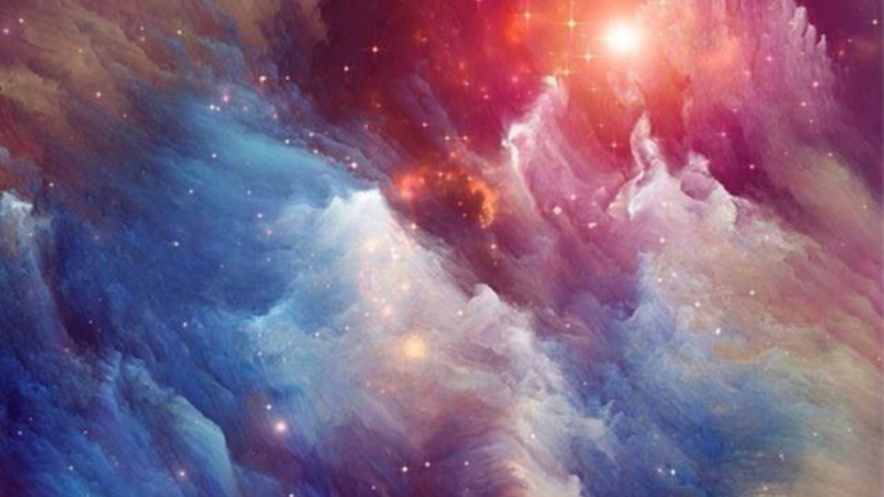 Blue White and Red Abstract Painting. Wallpaper in 1280x720 Resolution