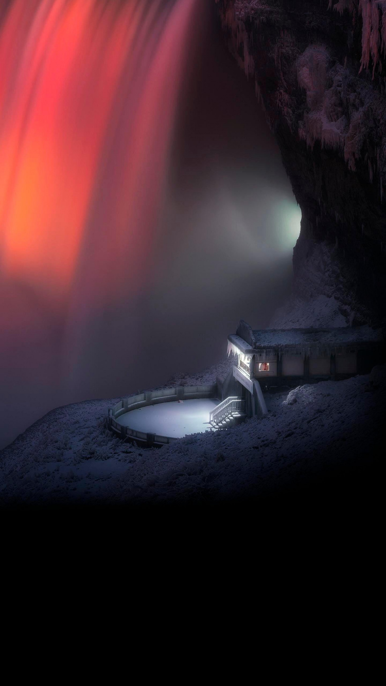 Nature, Waterfall, Automotive Lighting, Gas, Tints and Shades. Wallpaper in 750x1334 Resolution