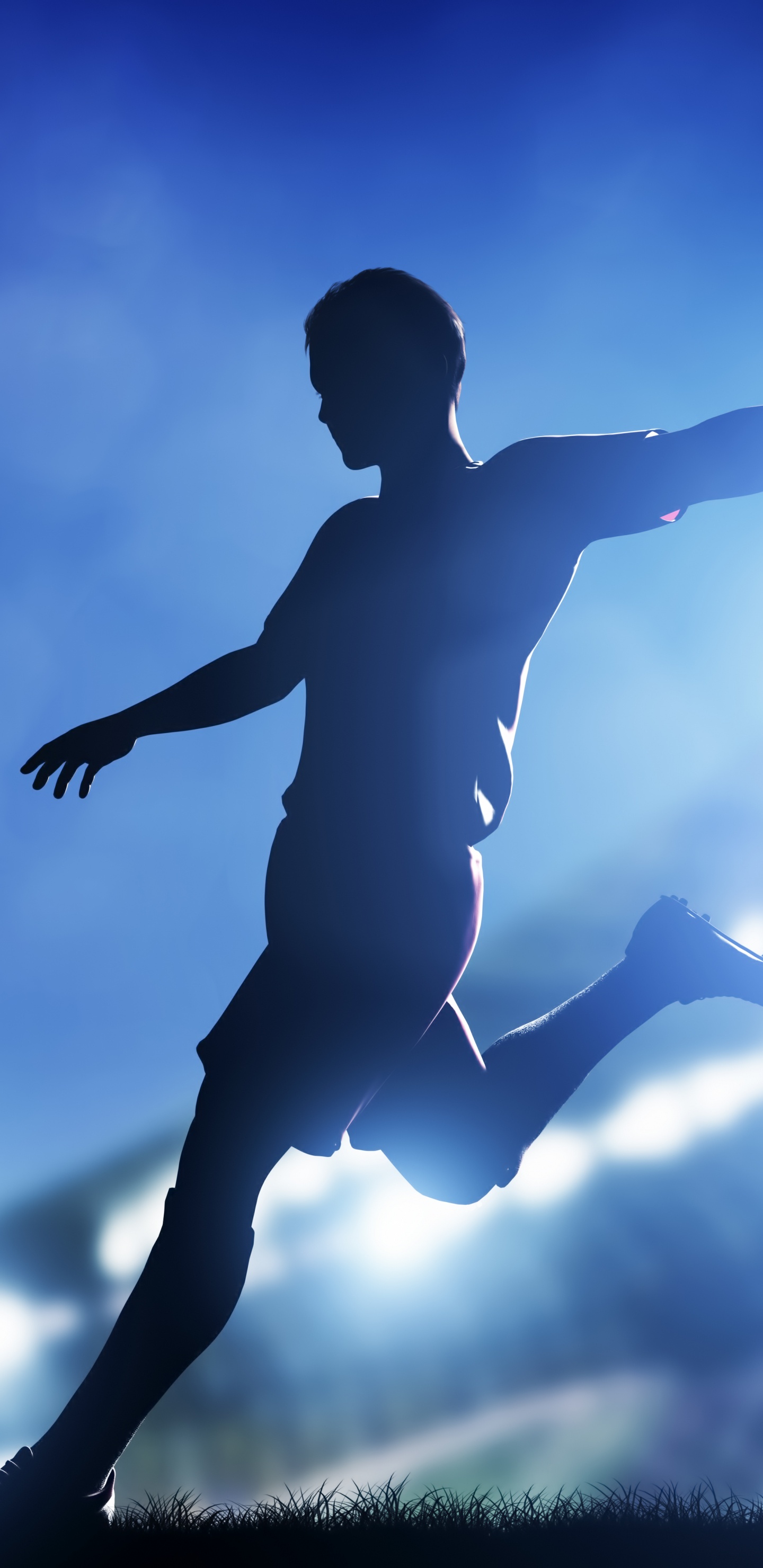 Man in Black Shorts Playing Soccer Ball. Wallpaper in 1440x2960 Resolution