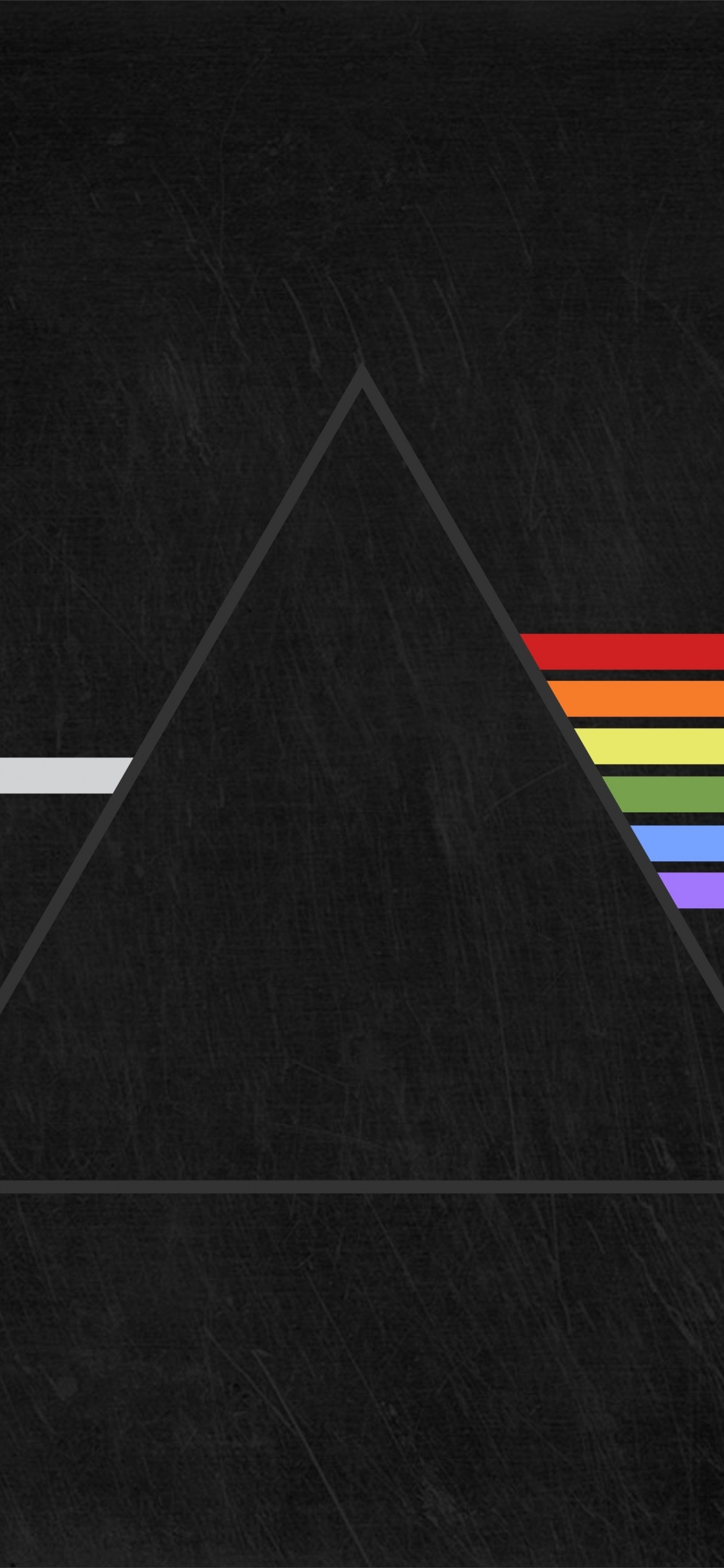 The Dark Side of The Moon, Pink Floyd, Prism, Black, Line. Wallpaper in 1125x2436 Resolution
