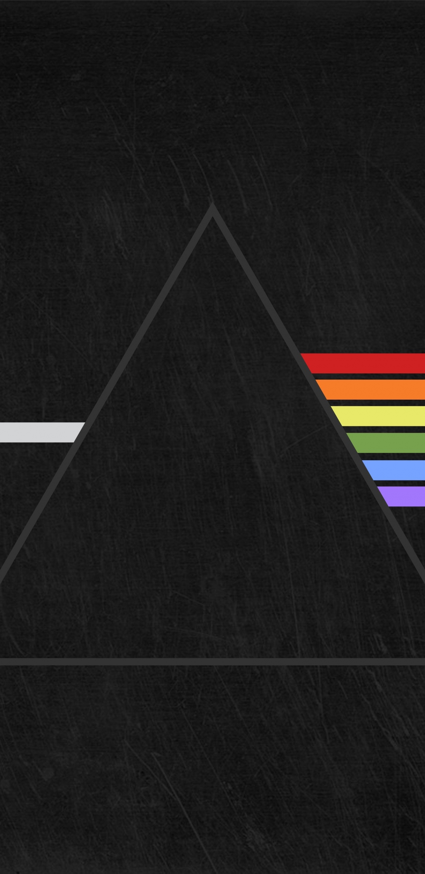 The Dark Side of The Moon, Pink Floyd, Prism, Black, Line. Wallpaper in 1440x2960 Resolution