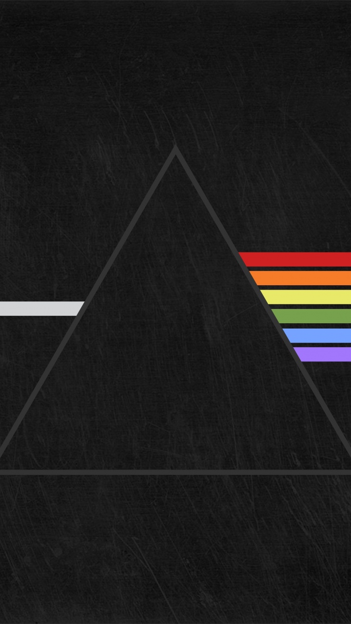 The Dark Side of The Moon, Pink Floyd, Prism, Black, Line. Wallpaper in 720x1280 Resolution