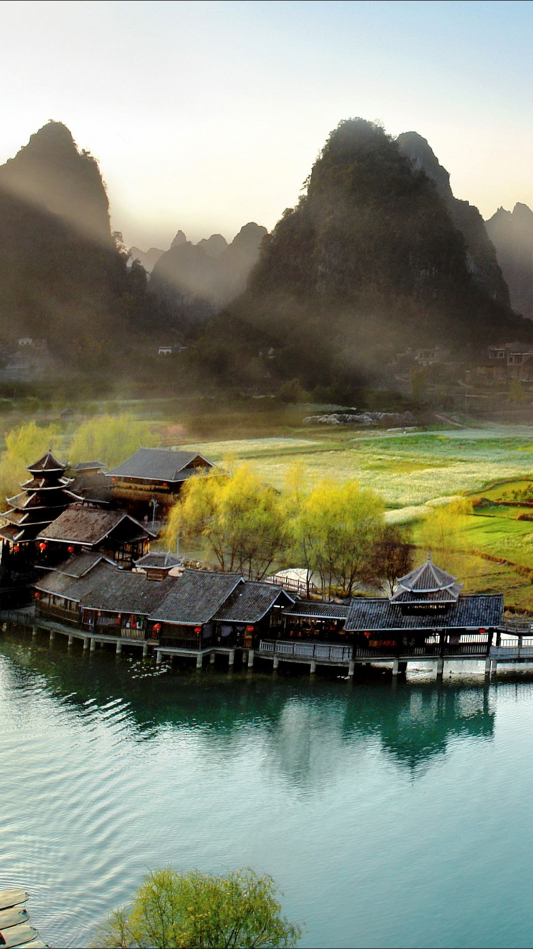 自然景观, 性质, 水资源, 早上, 反射 壁纸 750x1334 允许