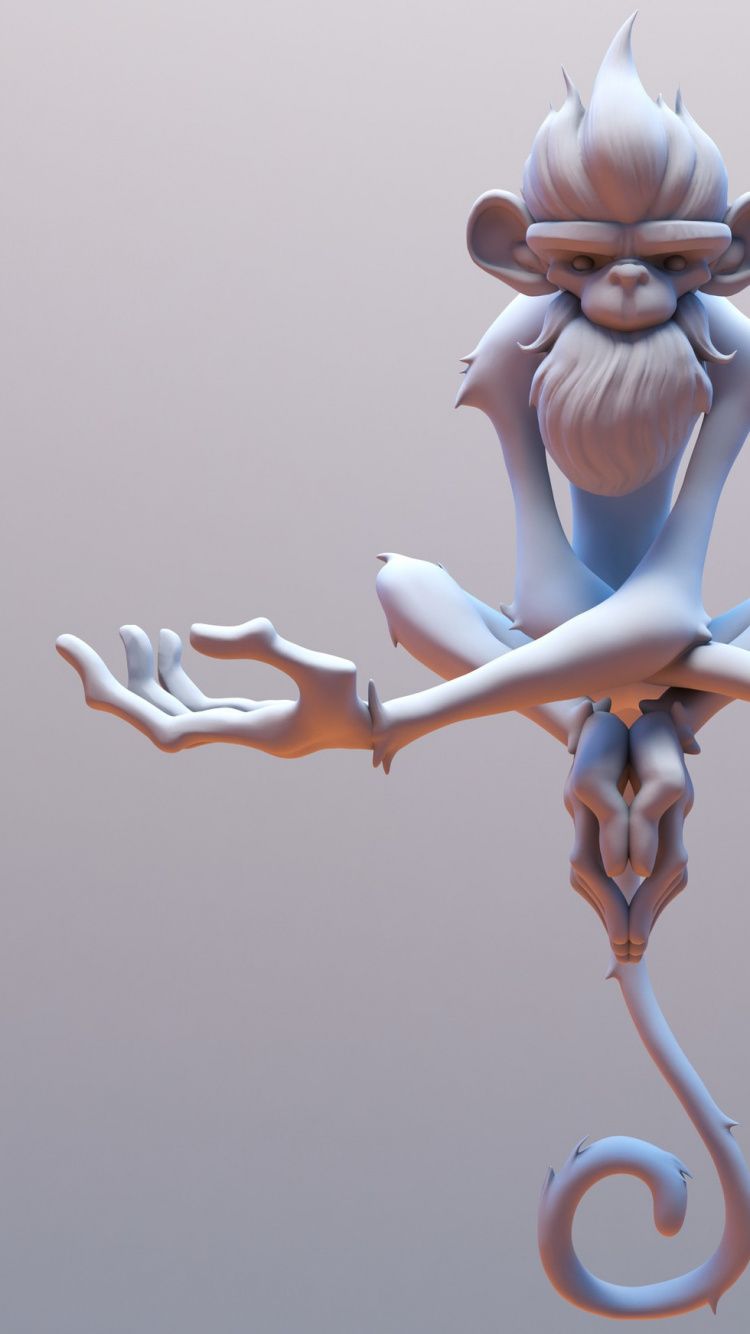 Illustration de Dragon Blanc et Marron. Wallpaper in 750x1334 Resolution