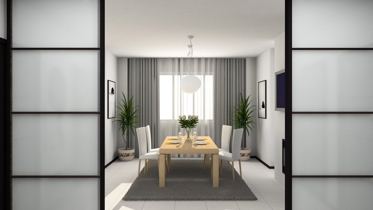 Table en Bois Marron Avec Des Chaises. Wallpaper in 1280x720 Resolution