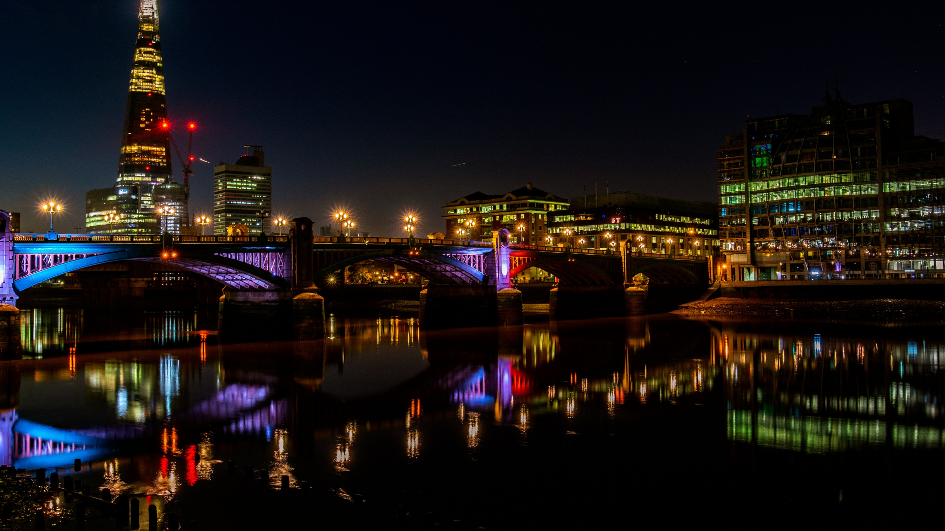 City Skyline During Night Time. Wallpaper in 1920x1080 Resolution